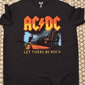 AC/DC Black and Orange Let There Be Rock Tee